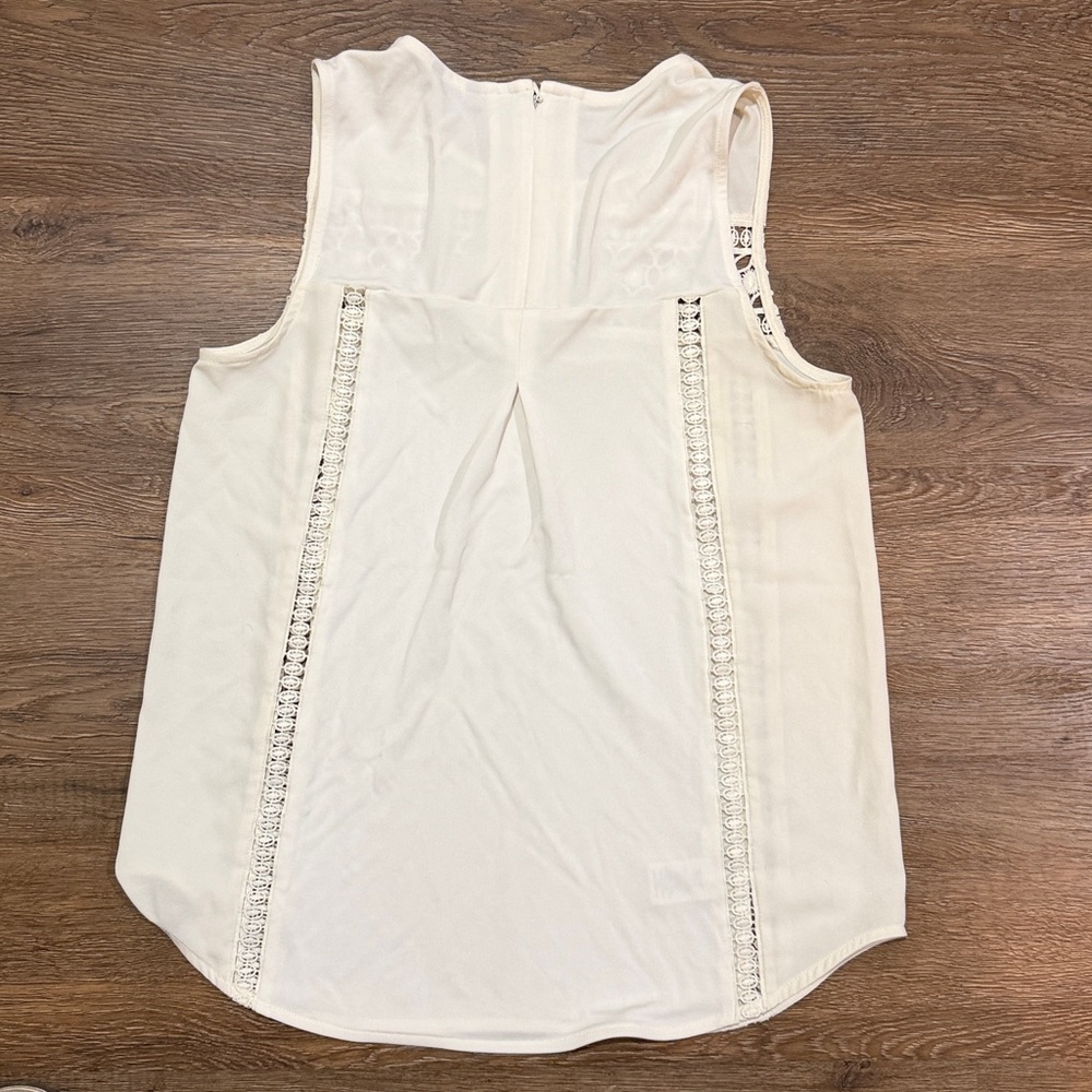 Ann Taylor Cream Lace Detail Tank Top Blouse - Picture 5 of 5